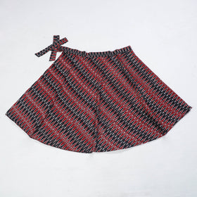 Multicolor Wrap Around Cotton Pochampally Ikat Skirt 