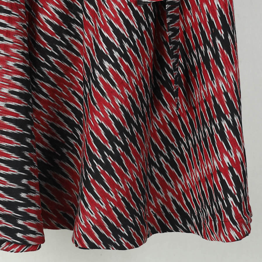 Multicolor Wrap Around Cotton Pochampally Ikat Skirt 