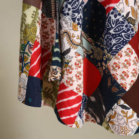 Multicolor Wrap Around Patchwork Cotton Skirt 