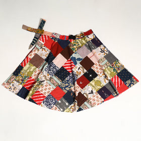 Multicolor Wrap Around Patchwork Cotton Skirt 