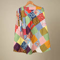 Multicolor Wrap Around Patchwork Cotton Skirt