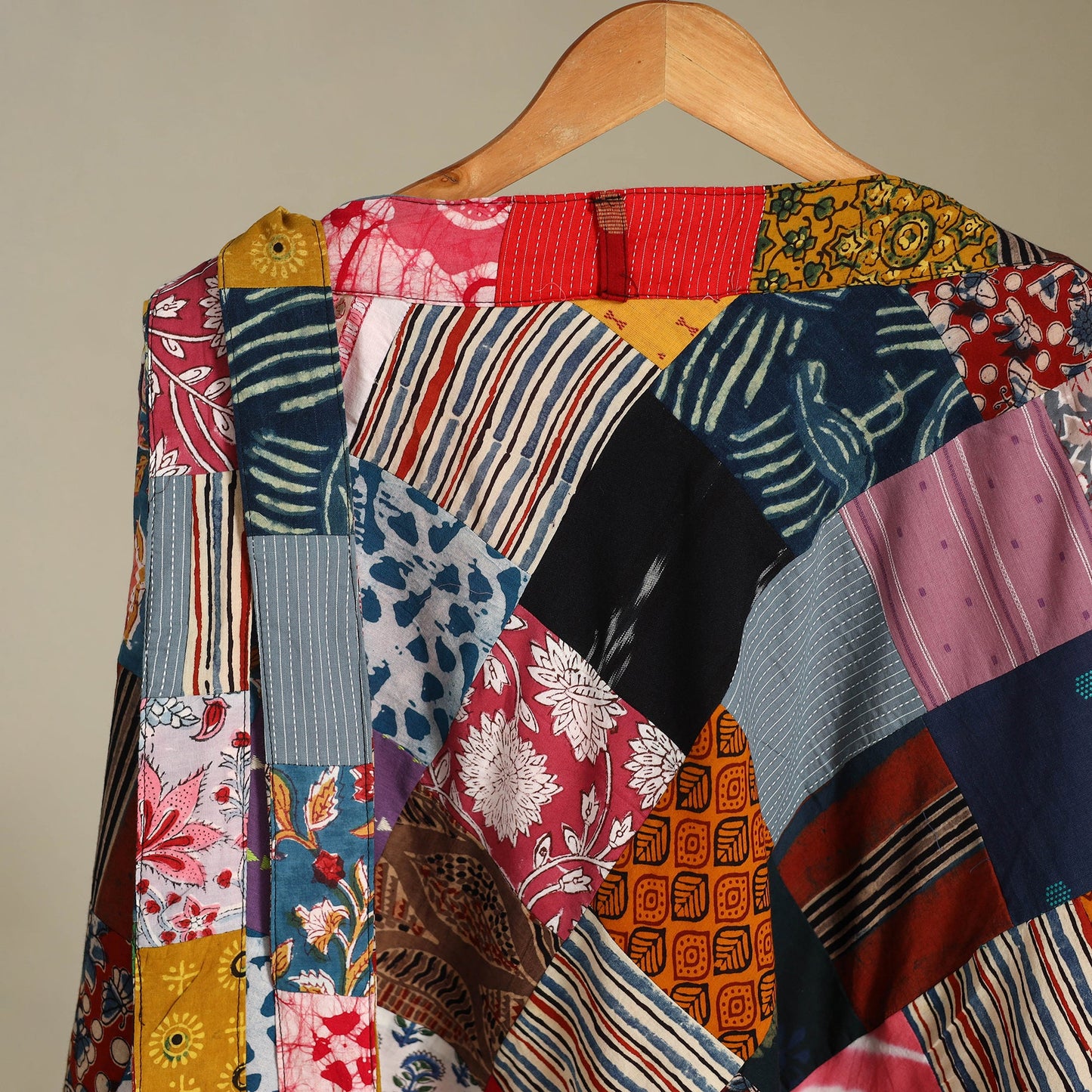 Multicolor Wrap Around Patchwork Cotton Skirt 