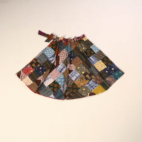 Multicolor Wrap Around Patchwork Cotton Skirt
