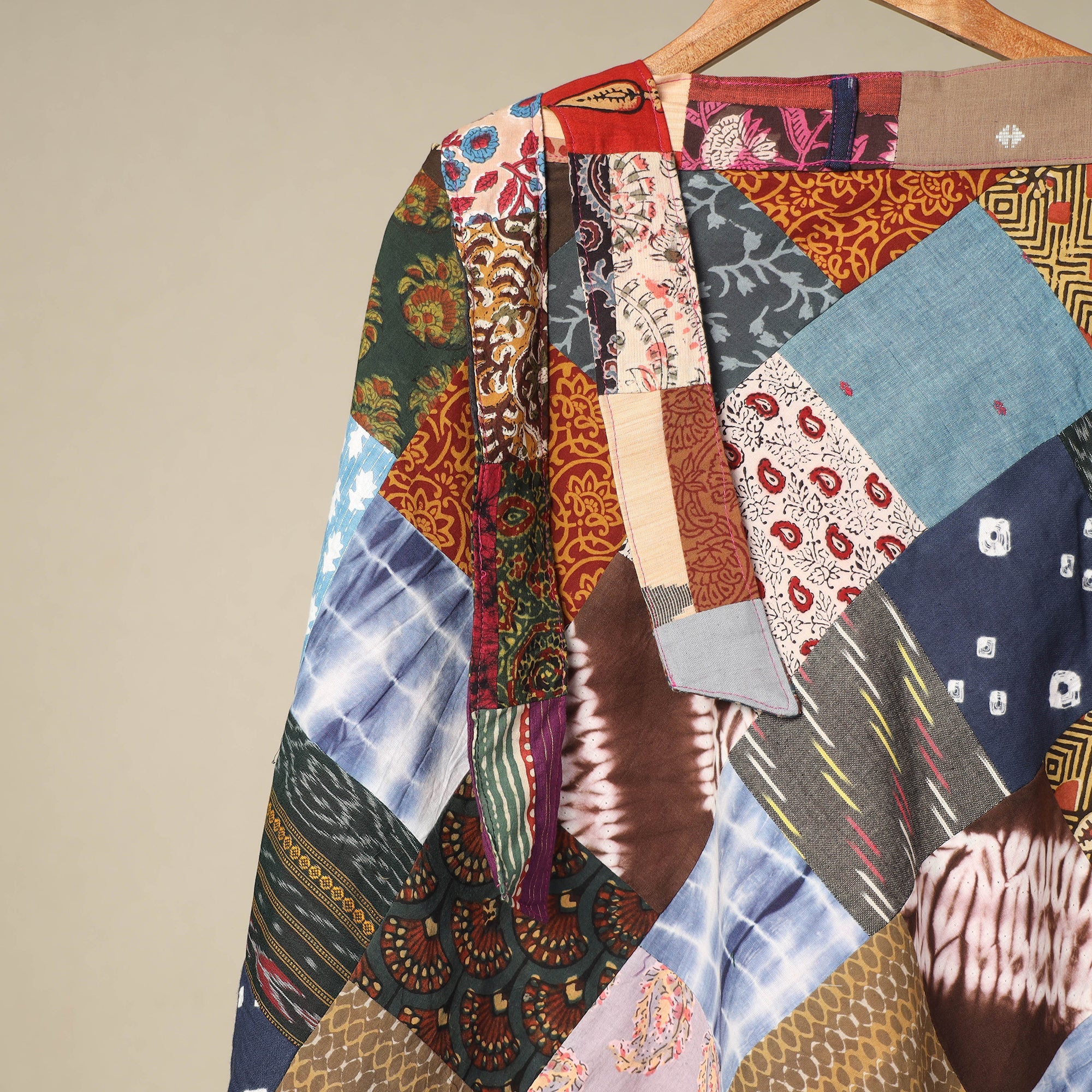 Multicolor Wrap Around Patchwork Cotton Skirt