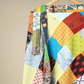 Multicolor - wrap around patchwork cotton skirt 05