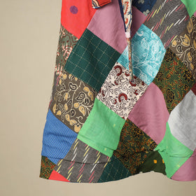 Multicolor Wrap Around Patchwork Cotton Skirt