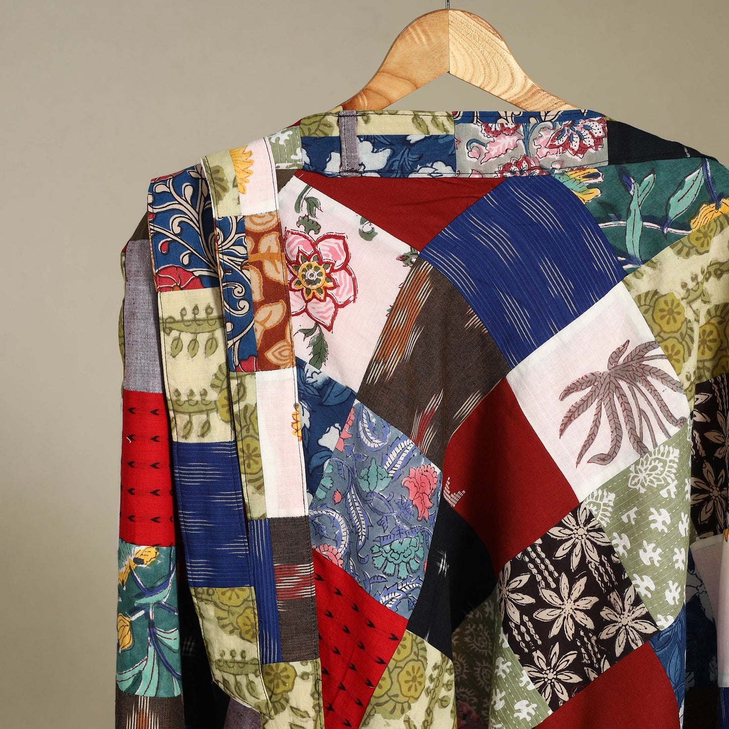 Multicolor Wrap Around Patchwork Cotton Skirt 