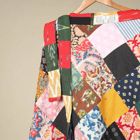 Multicolor Wrap Around Patchwork Cotton Skirt