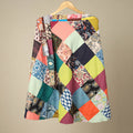 Multicolor Wrap Around Patchwork Cotton Skirt