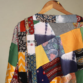 Multicolor Wrap Around Patchwork Cotton Skirt 