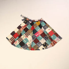 Multicolor Wrap Around Patchwork Cotton Skirt