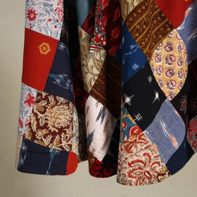 Multicolor Wrap Around Patchwork Cotton Skirt 
