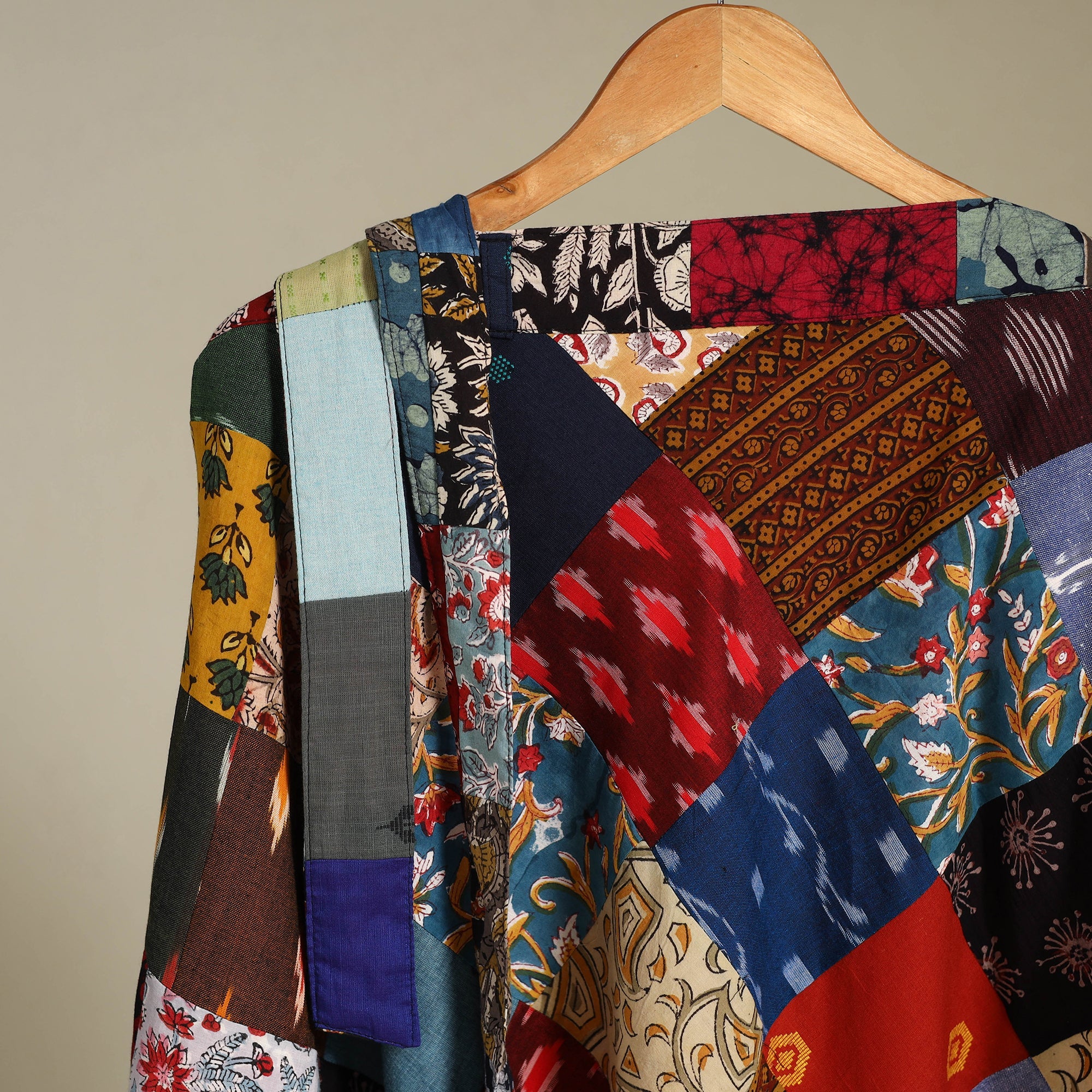 Multicolor Wrap Around Patchwork Cotton Skirt 