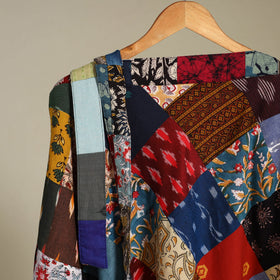 Multicolor Wrap Around Patchwork Cotton Skirt 