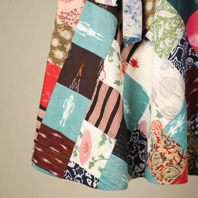 Multicolor Wrap Around Patchwork Cotton Skirt