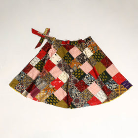 Multicolor - wrap around patchwork cotton skirt 15