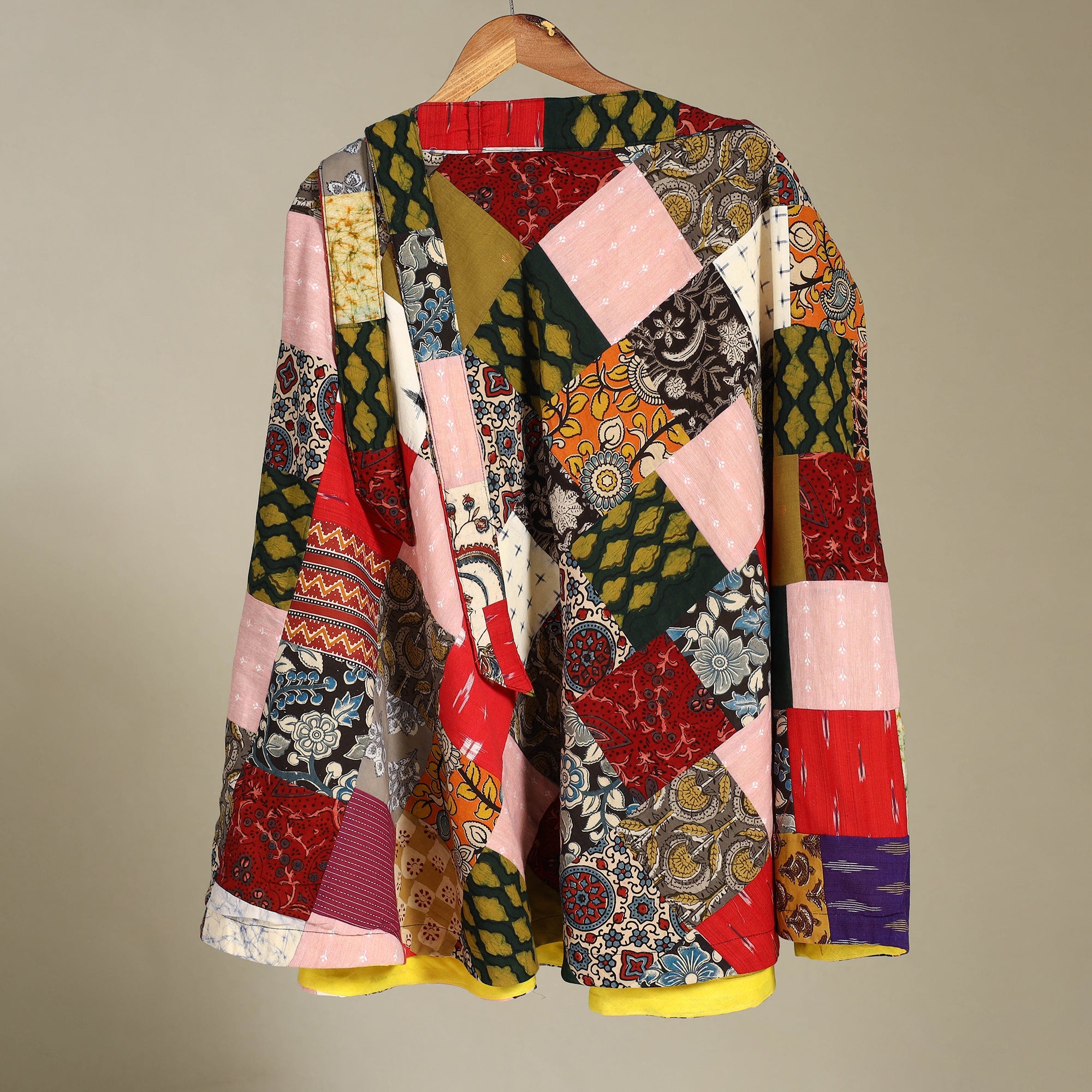 Multicolor - wrap around patchwork cotton skirt 15