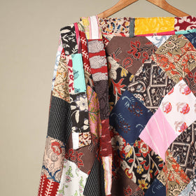 Multicolor Wrap Around Patchwork Cotton Skirt