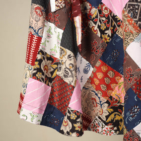 Multicolor Wrap Around Patchwork Cotton Skirt