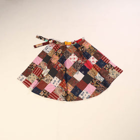 Multicolor Wrap Around Patchwork Cotton Skirt