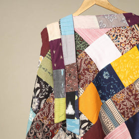 Multicolor Wrap Around Patchwork Cotton Skirt