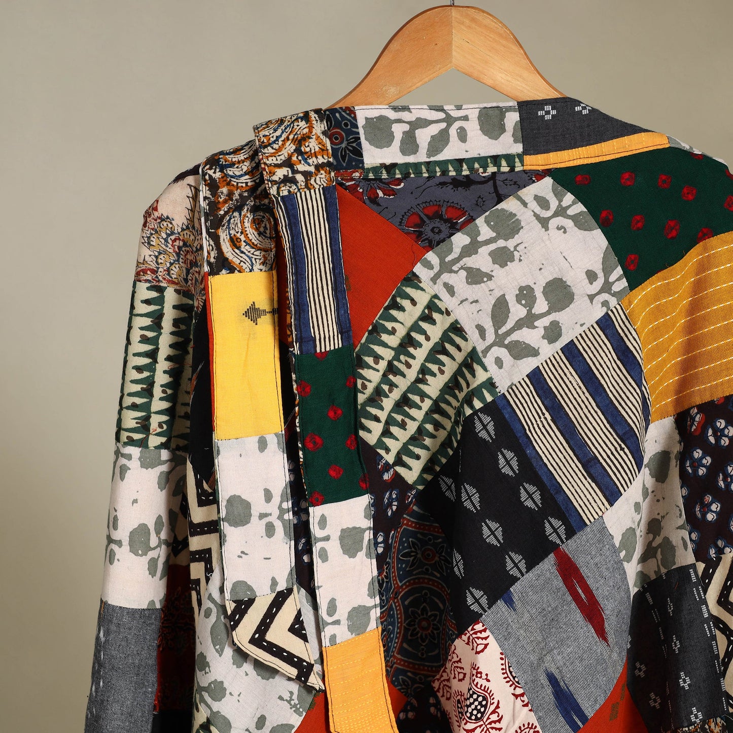 Multicolor Wrap Around Patchwork Cotton Skirt 