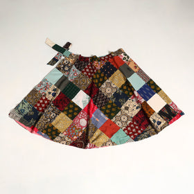 Multicolor Wrap Around Patchwork Cotton Skirt 