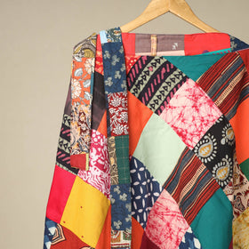 Multicolor Wrap Around Patchwork Cotton Skirt