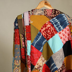 Multicolor Wrap Around Patchwork Cotton Skirt 