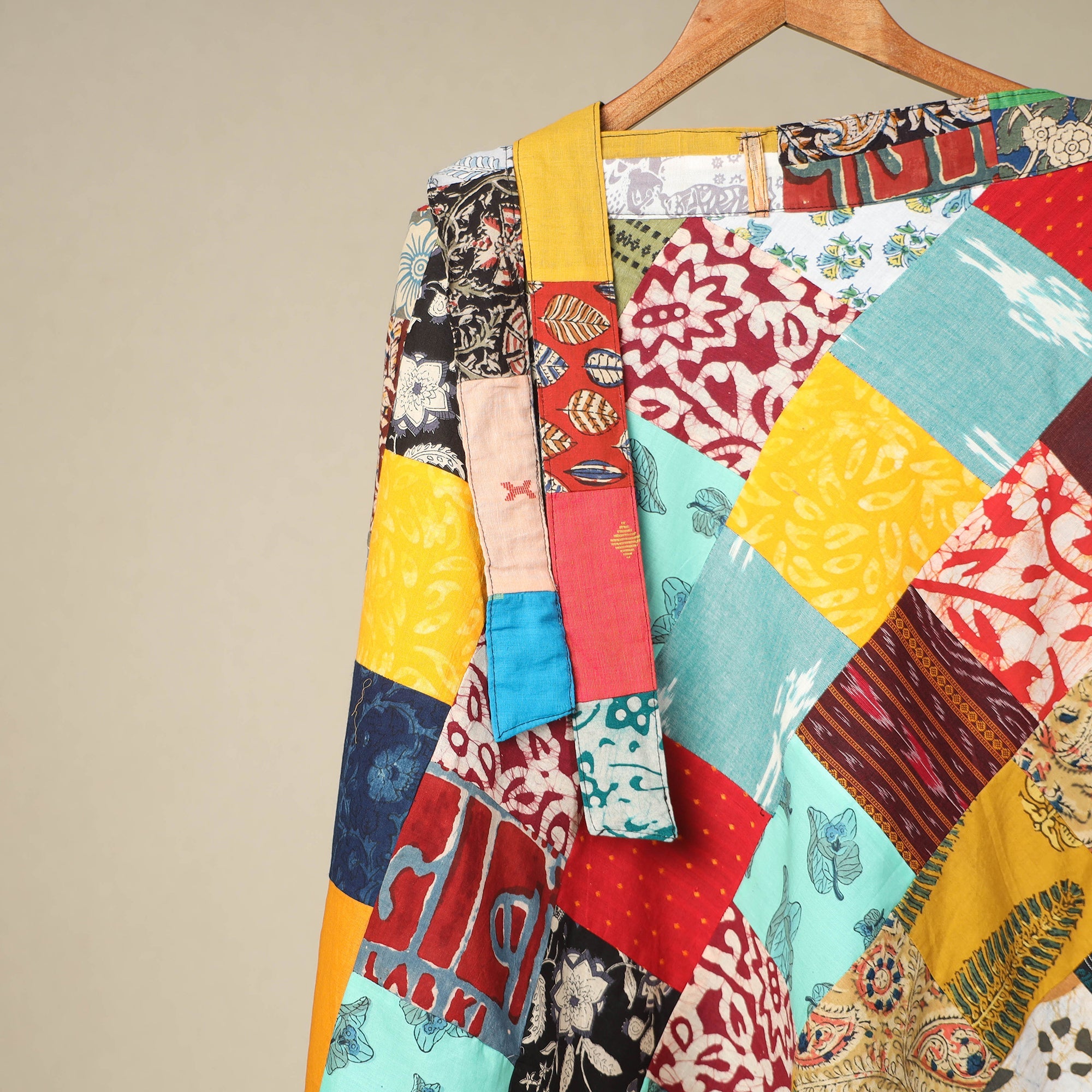 Multicolor Wrap Around Patchwork Cotton Skirt