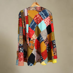 Multicolor Wrap Around Patchwork Cotton Skirt 