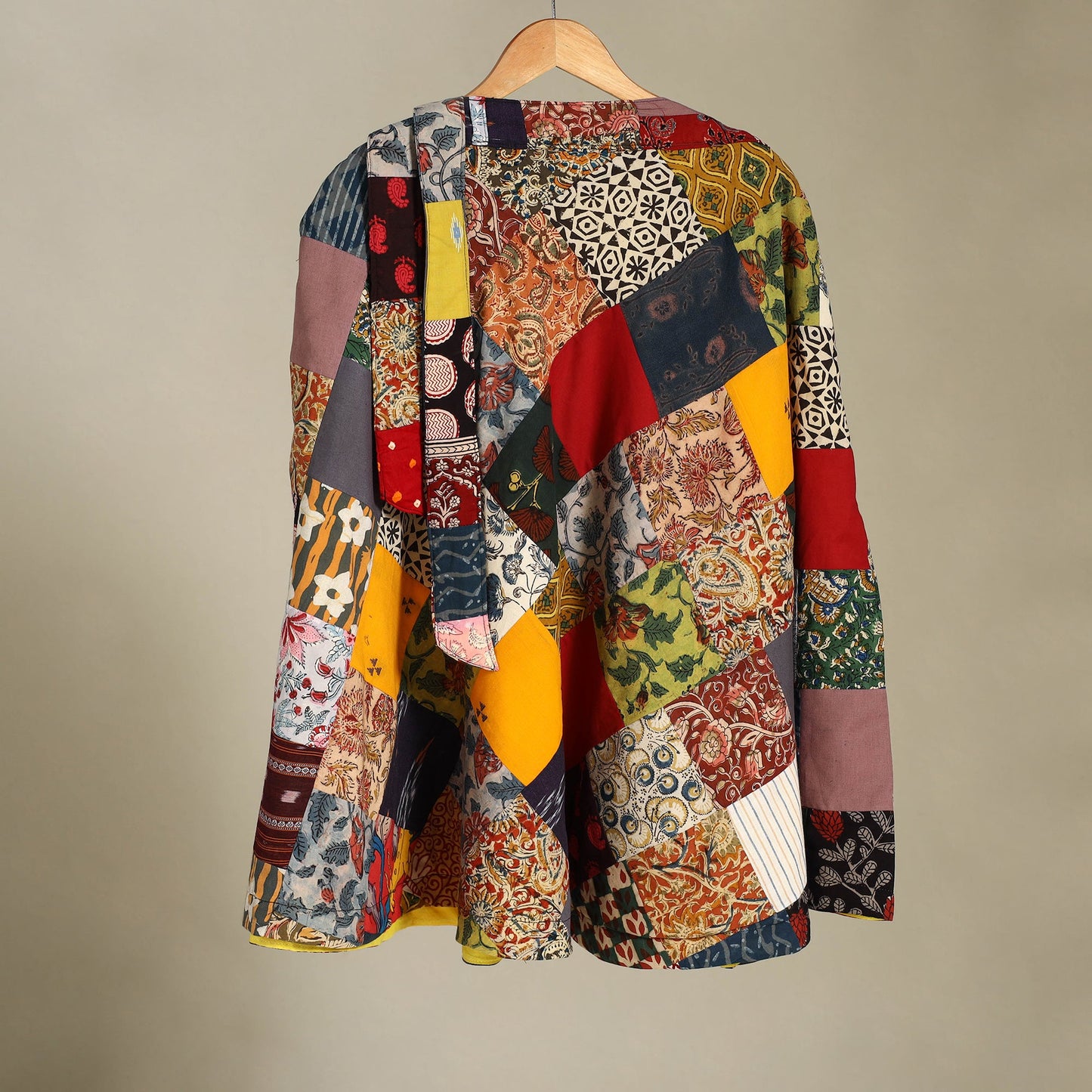 Multicolor - wrap around patchwork cotton skirt 22