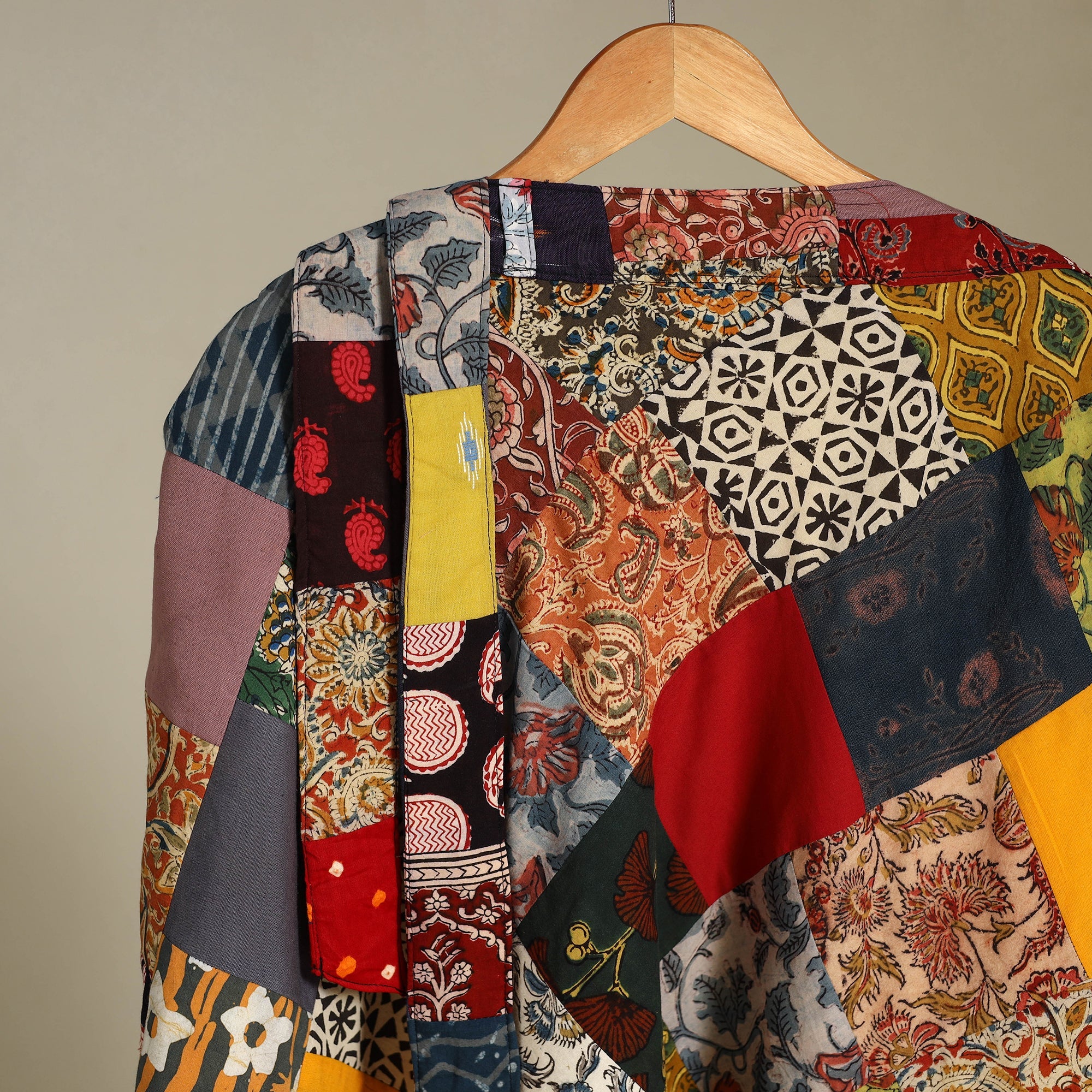 Multicolor - wrap around patchwork cotton skirt 22