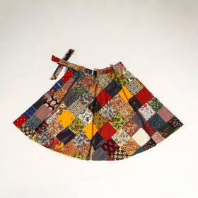 Multicolor - wrap around patchwork cotton skirt 22