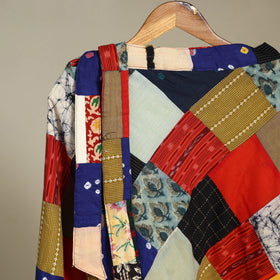 Multicolor Wrap Around Patchwork Cotton Skirt 