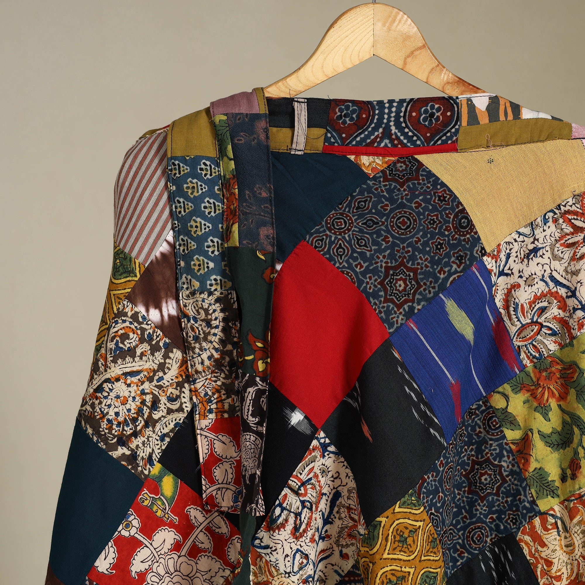 Multicolor Wrap Around Patchwork Cotton Skirt 