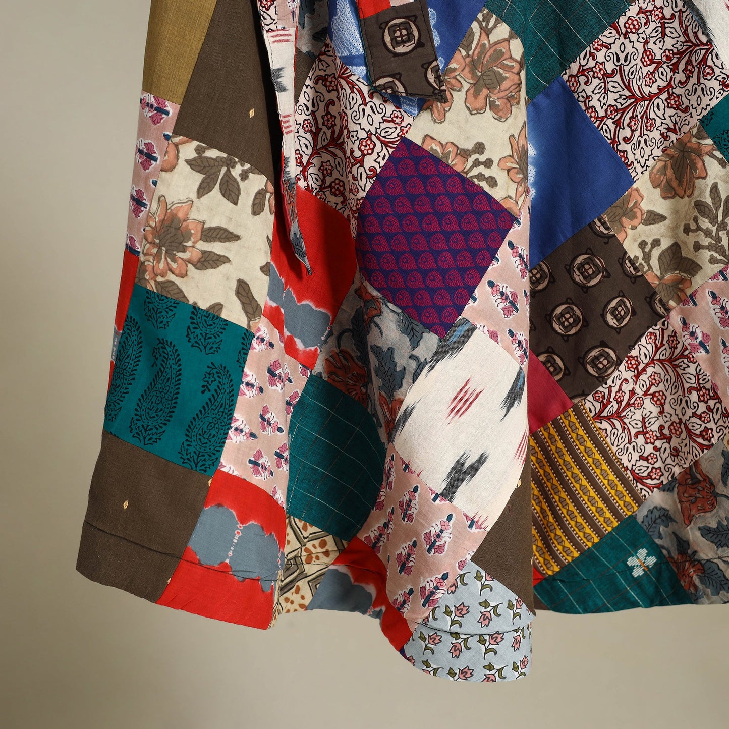 Multicolor - wrap around patchwork cotton skirt 27