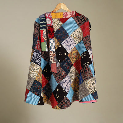 Multicolor - wrap around patchwork cotton skirt 28