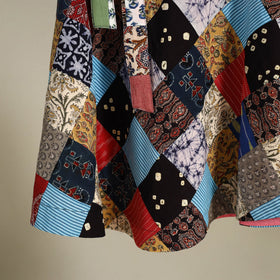 Multicolor - wrap around patchwork cotton skirt 28