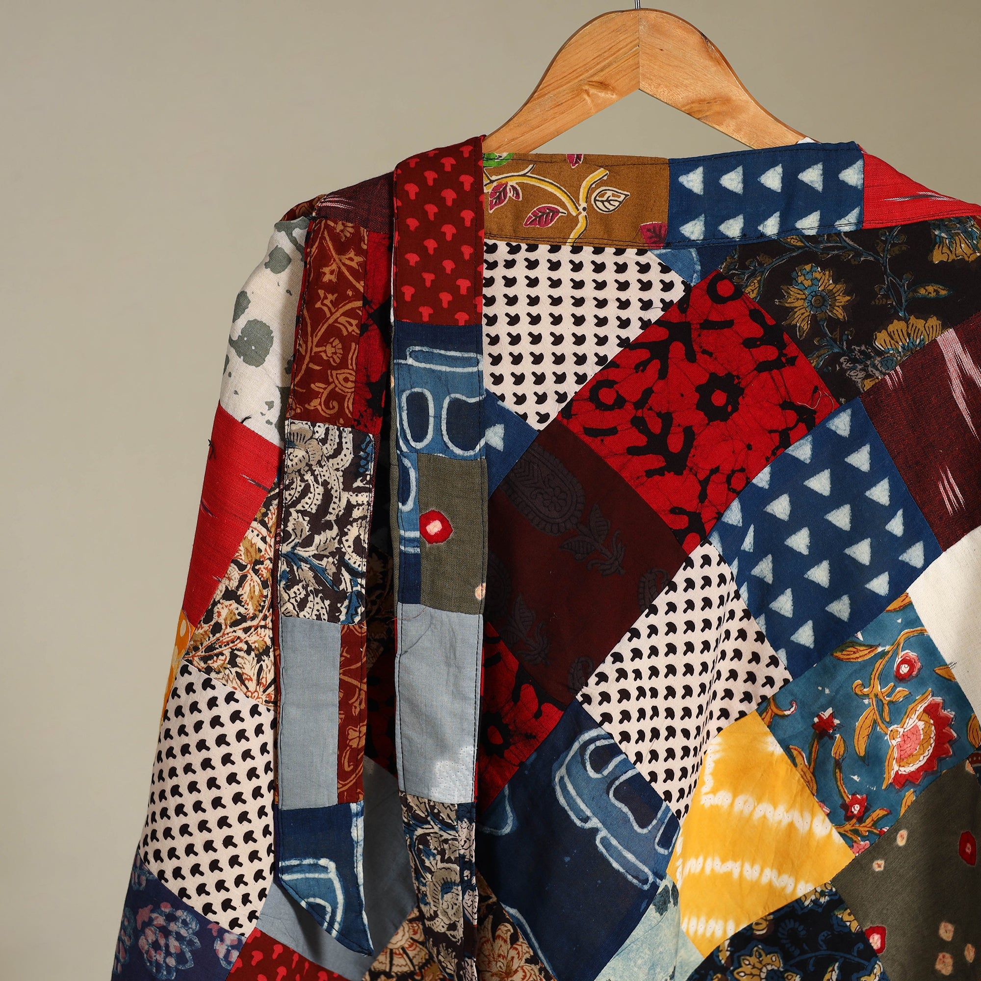 Multicolor Wrap Around Patchwork Cotton Skirt 