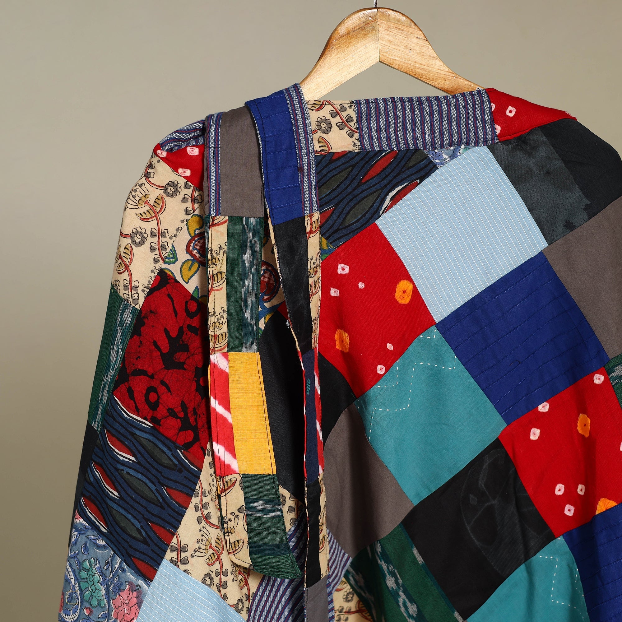 Multicolor - wrap around patchwork cotton skirt 35