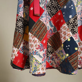 Multicolor - wrap around patchwork cotton skirt 36