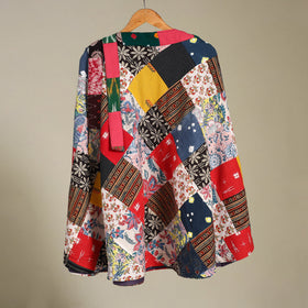 Multicolor - wrap around patchwork cotton skirt 36