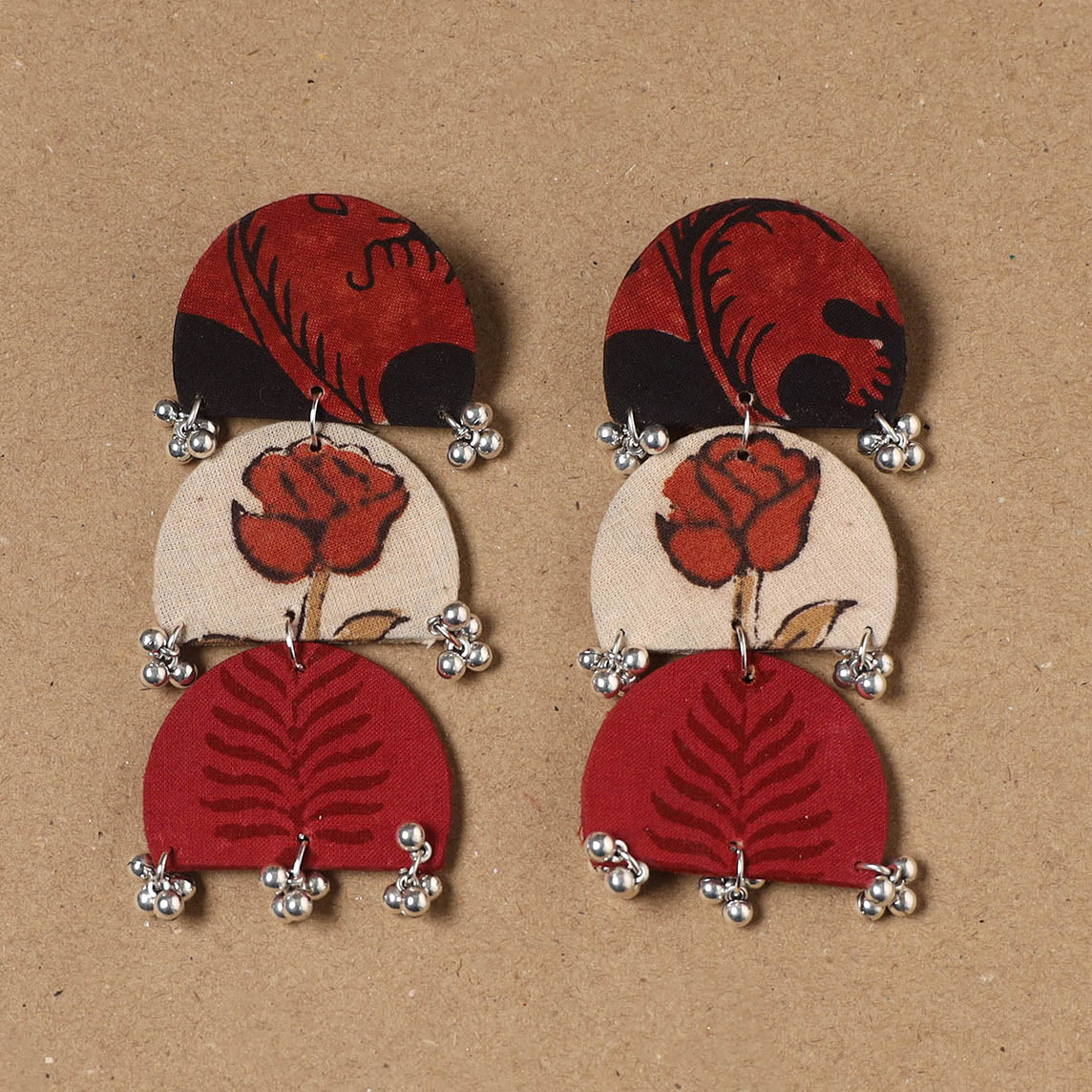 Zeenat ghungroo work fabart handmade earrings - handcrafted