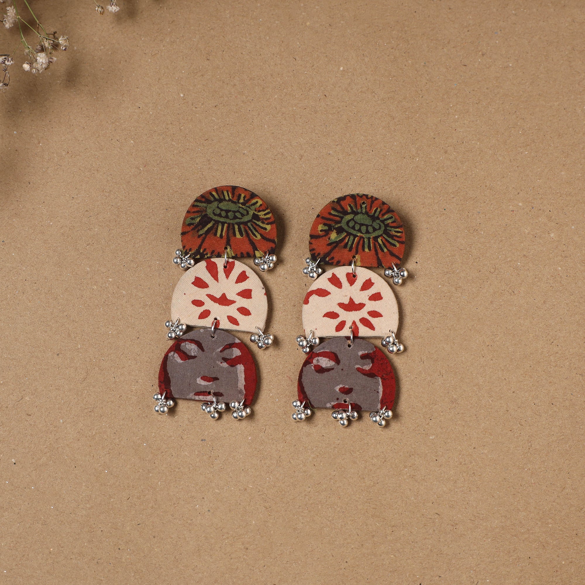Zoya ghungroo work fabart handmade earrings - handcrafted