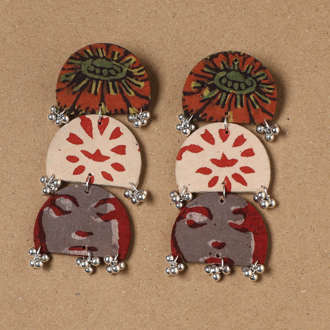 Zoya ghungroo work fabart handmade earrings - handcrafted