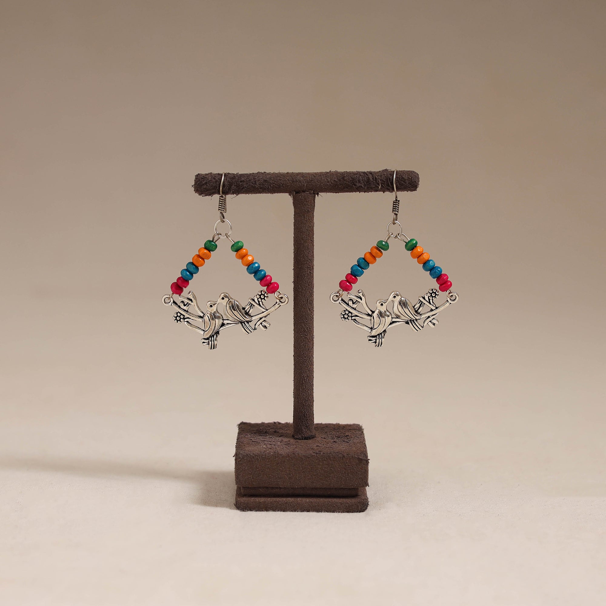 Multicolor - zunaira wooden beads earrings with german