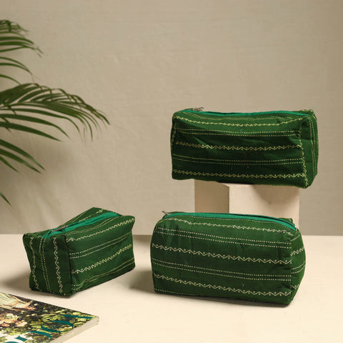  Handmade Cotton Toiletry Bags – Travel Set of 3 