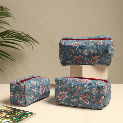  Handmade Cotton Toiletry Bags – Travel Set of 3 