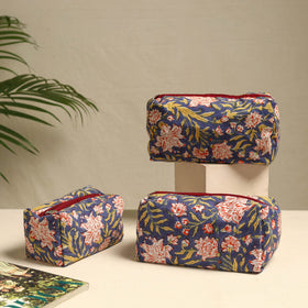 Handmade Cotton Toiletry Bags – Travel Set of 3 